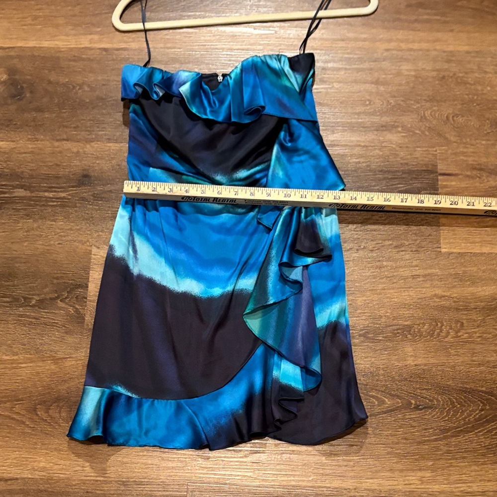 Express Asymmetrical Dress in Blue and Black